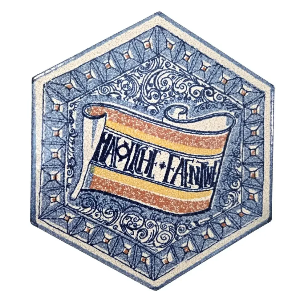 Vtg Semigres Maioliche Faentine Italian Hand Painted Ceramic Tile Blue Trivet